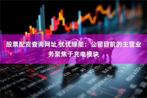 股票配资查询网址 优优绿能：公司目前的主营业务聚焦于充电模块
