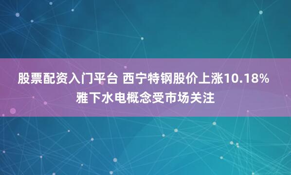 股票配资入门平台 西宁特钢股价上涨10.18% 雅下水电概念受市场关注